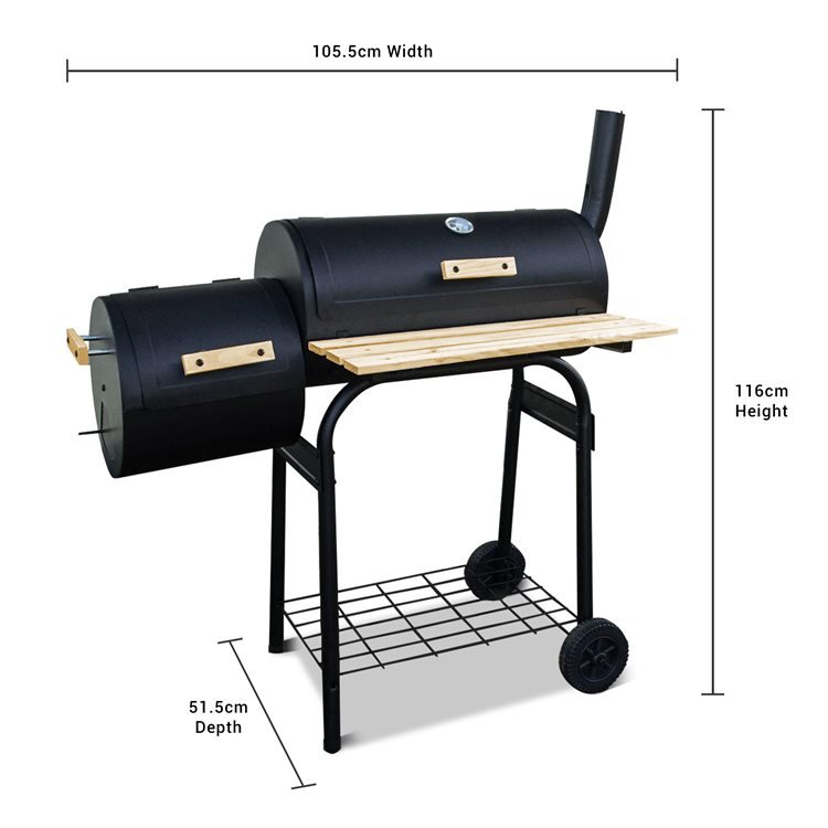 Dimensions of Barrel BBQ with Smoker 